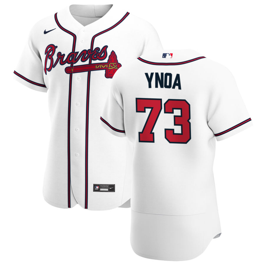 Atlanta Braves #73 Huascar Ynoa Men Nike White Home 2020 Authentic Player MLB Jersey
